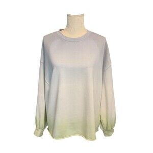 Rails Reeves Blue Mint Dip Dye Sweatshirt Women's Size Small Blue & Lemon Yellow